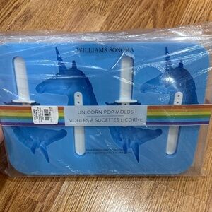 Williams Sonoma Blue Unicorn Ice Pop Molds